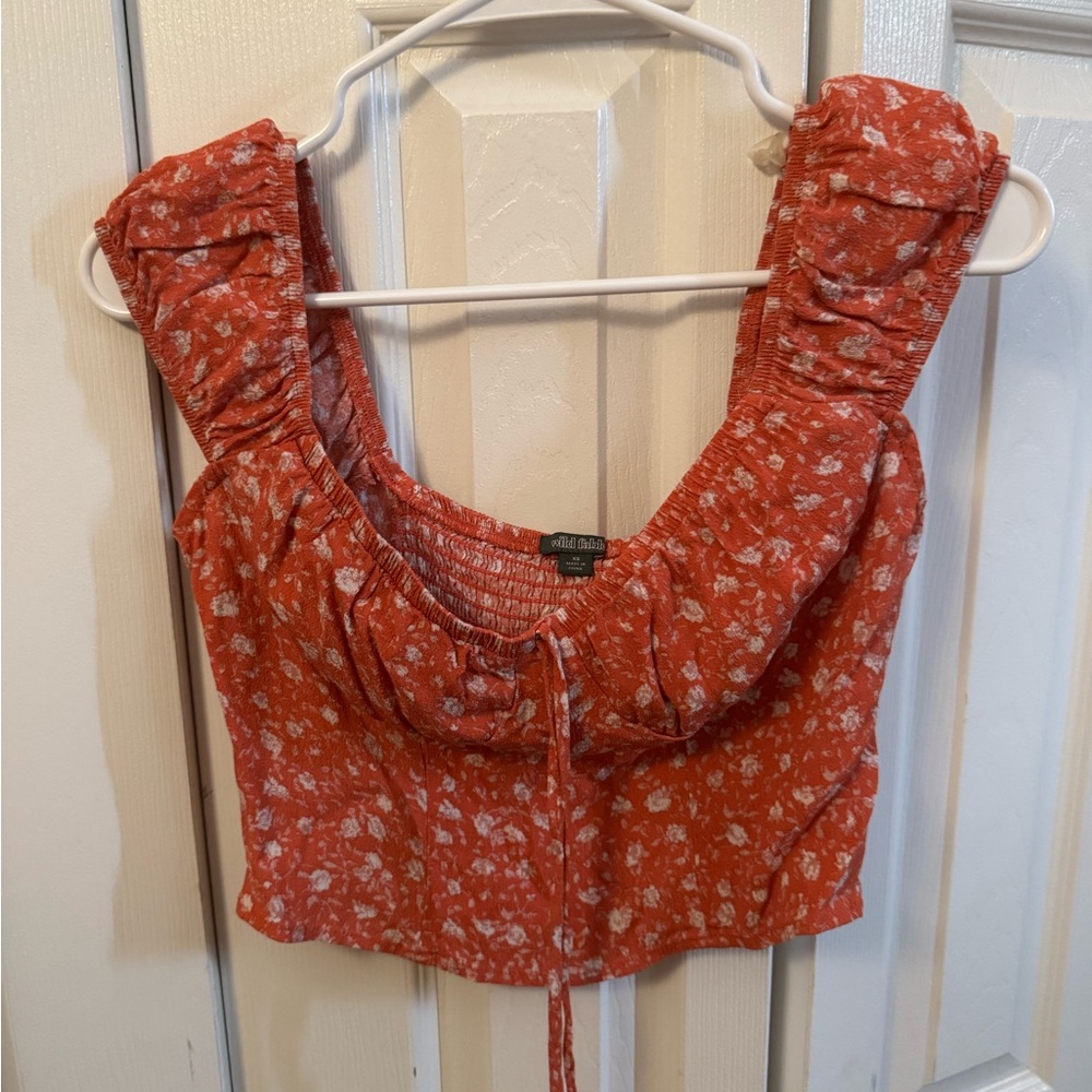 Wild Fable Rust Floral Blouse